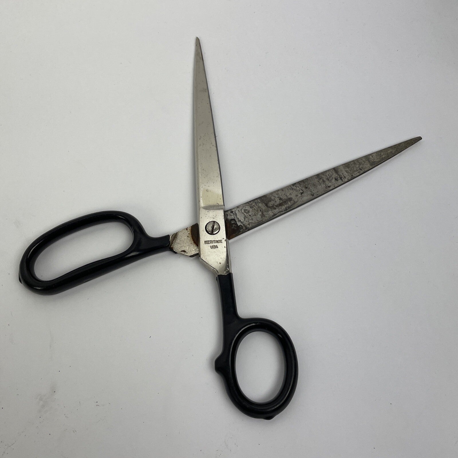 Vintage Heritage USA Scissors Shears Tailor Seamstress 9" Black Handle USA Made