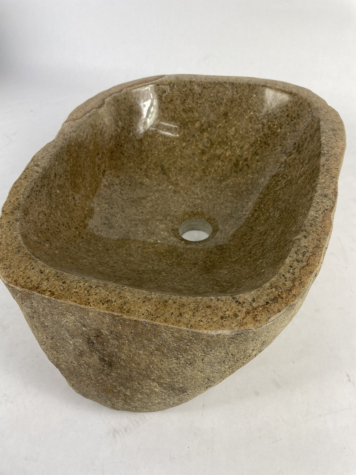 Stone Forest C28 pebble vessel sink natural granite boulder luxury bathroom basin