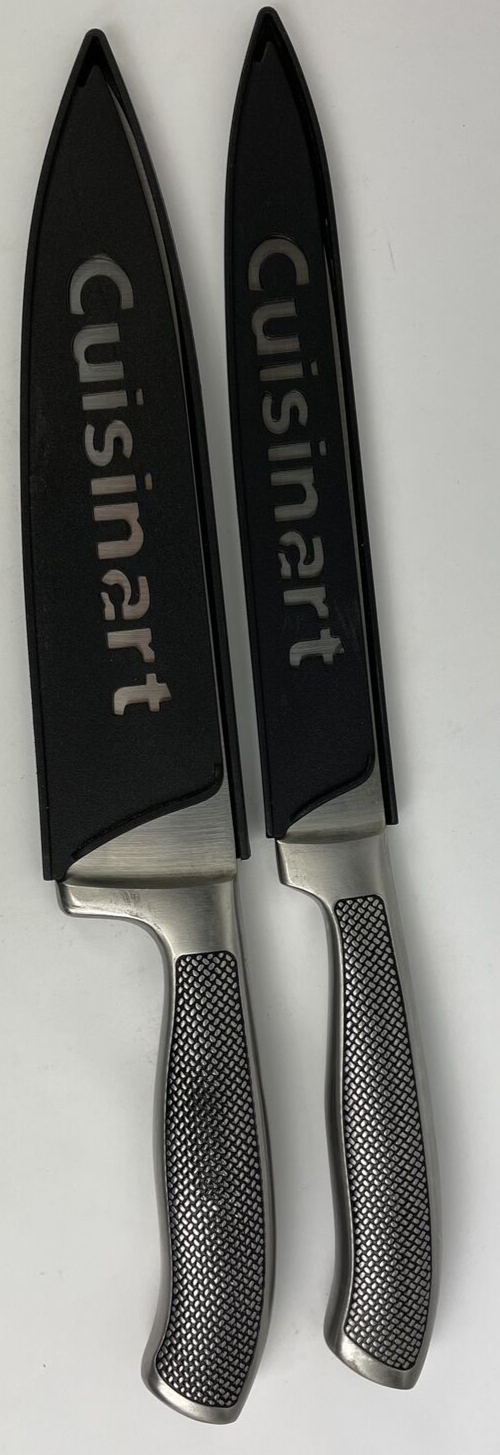 Lot of 2 x CUISINART KNIFE 8" SLICING 8" Chef KNIFE Set STEEL HOLLOW HANDLE