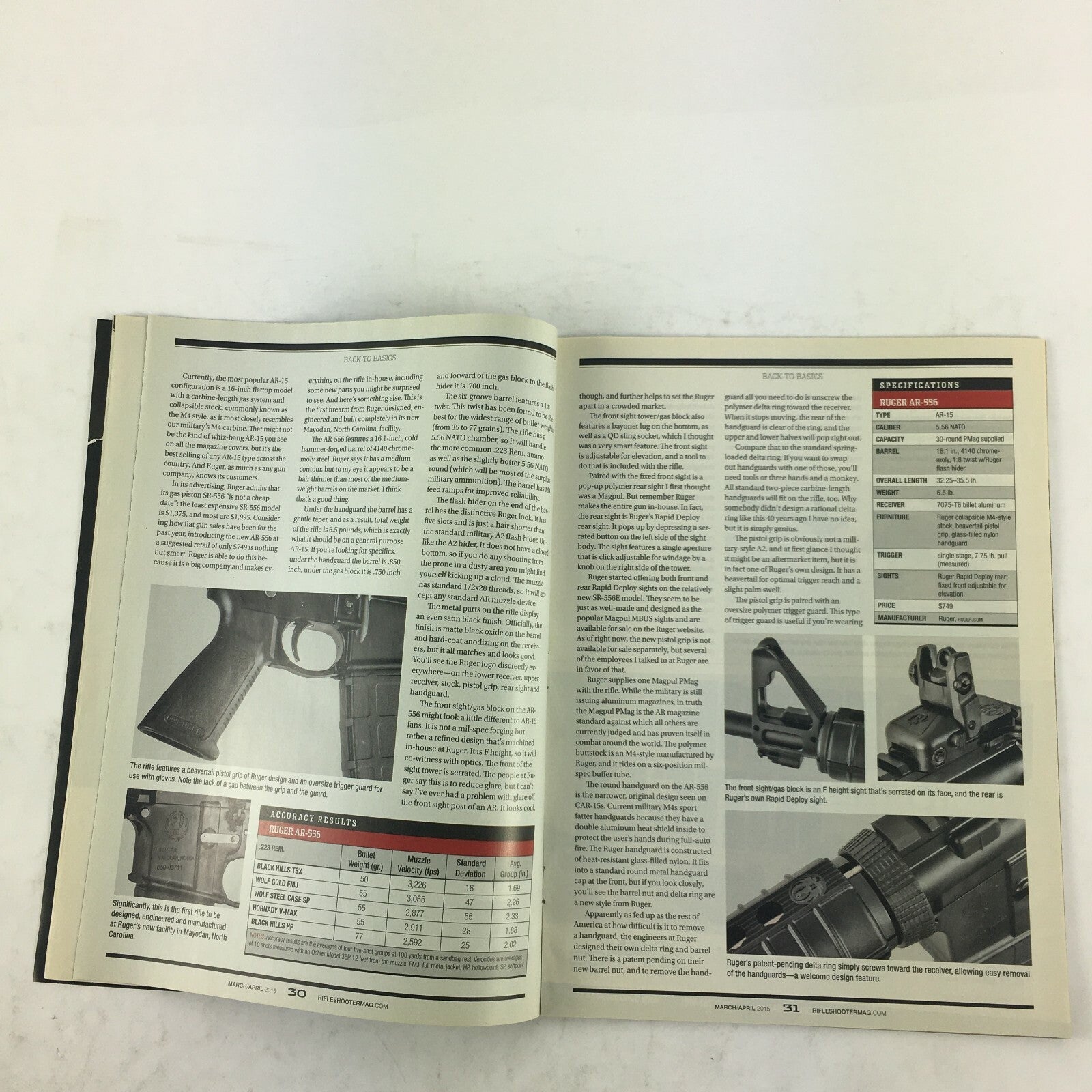 March 2015 Rifle Shooter Magazine Savage Stag Model 9 A 9mm AR-15 Carbine .22TCM