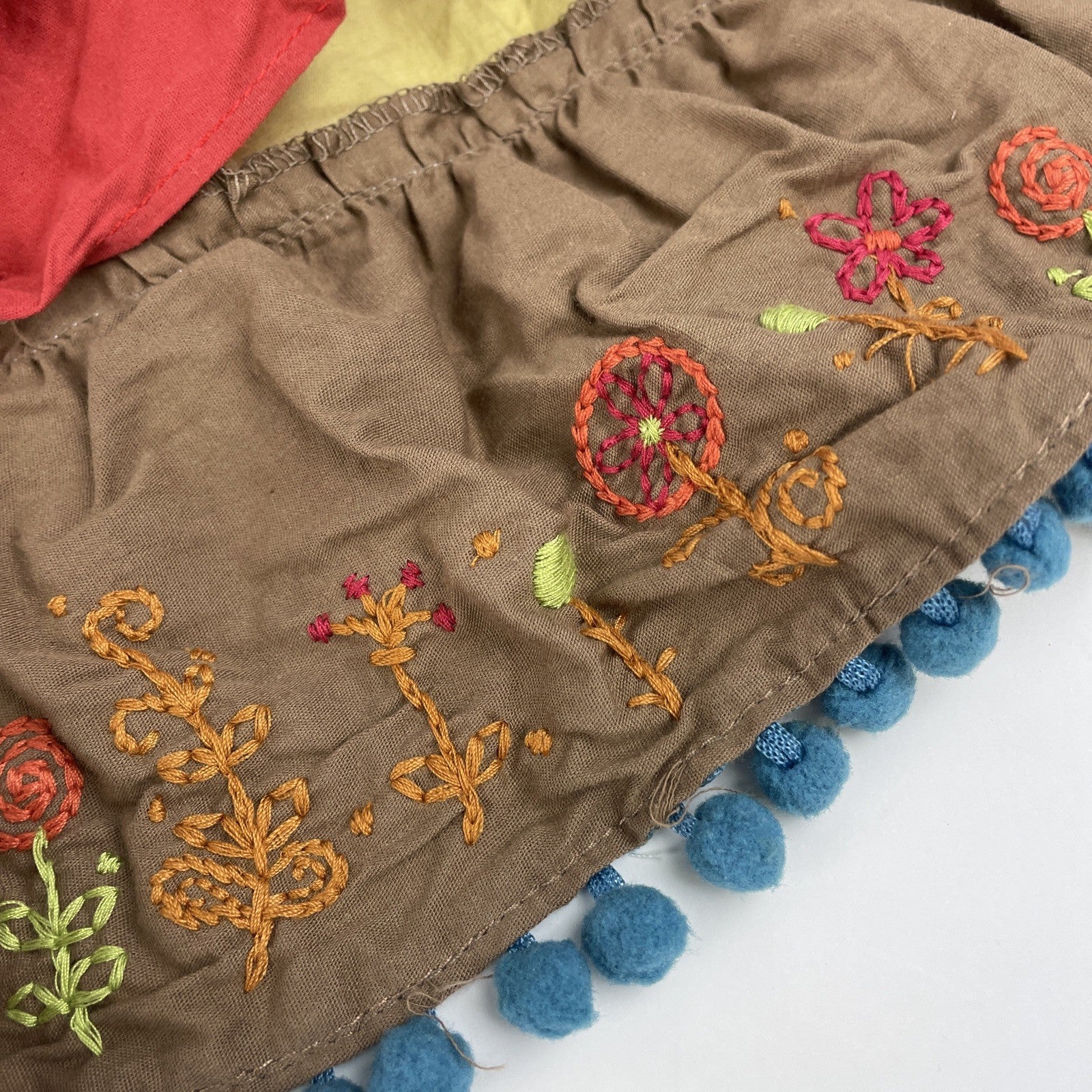 Natural Life - Bohemian Pom Pom Sequin Embroidered Waitress Server Fashion Apron