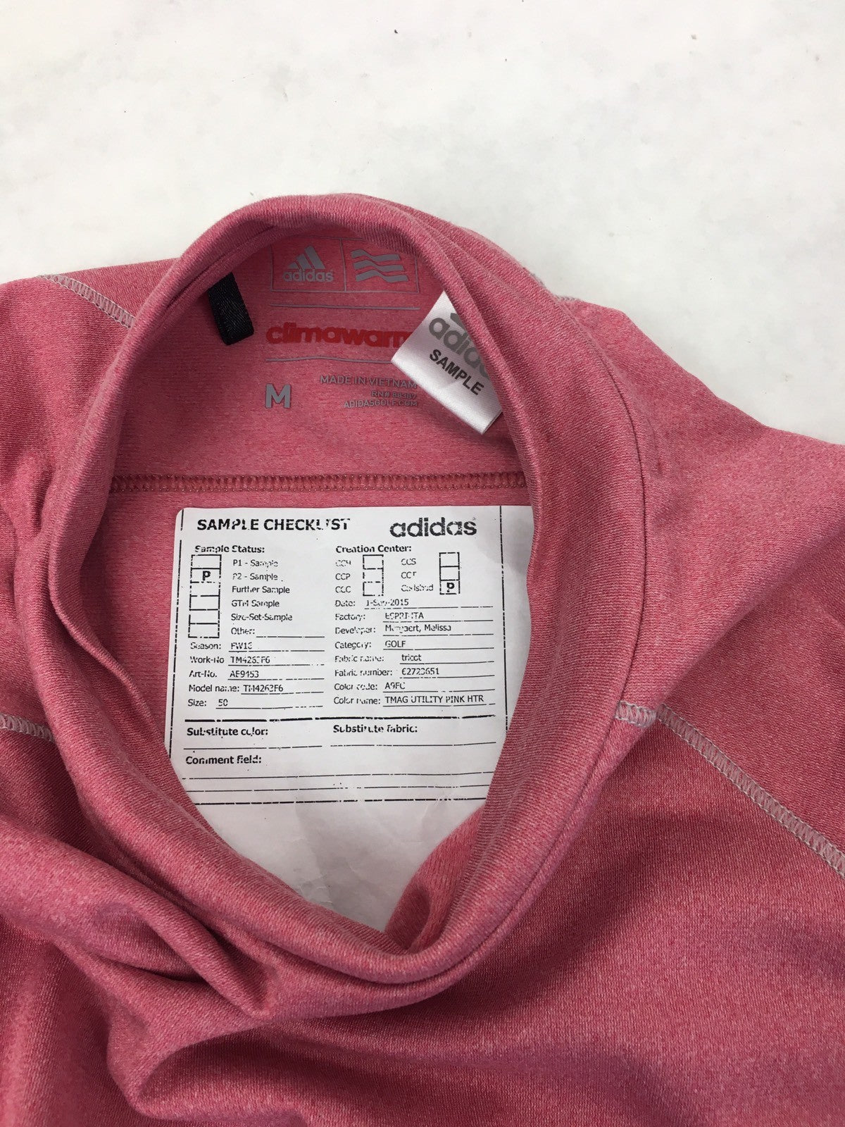 Adidas Golf women's thermal shirt size medium long sleeve performance top with pink stitch detailing activewear apparel
