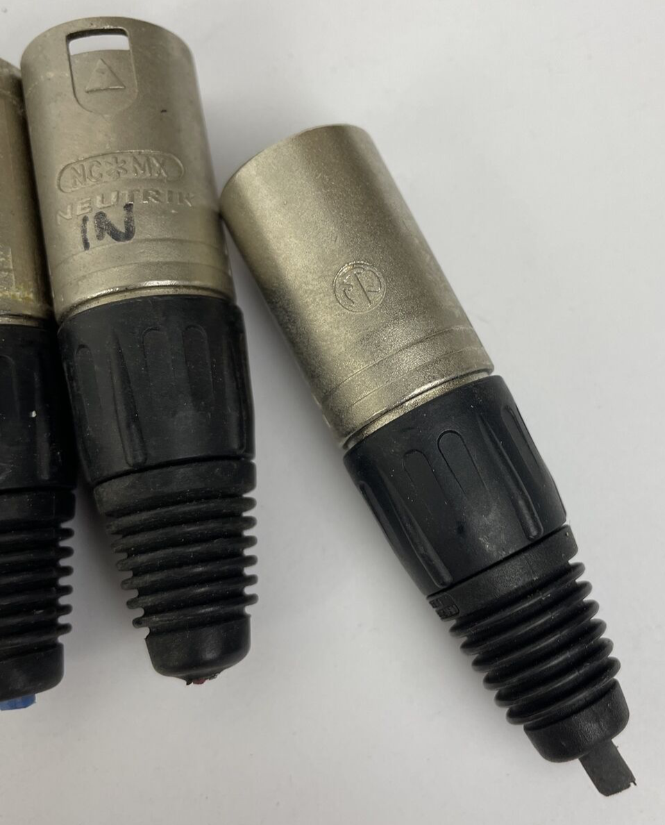 5 x Male 3 Pin OEM Neutrik , Silver XLR NC*MX Mic Audio Cable ConnectionLot Of 5
