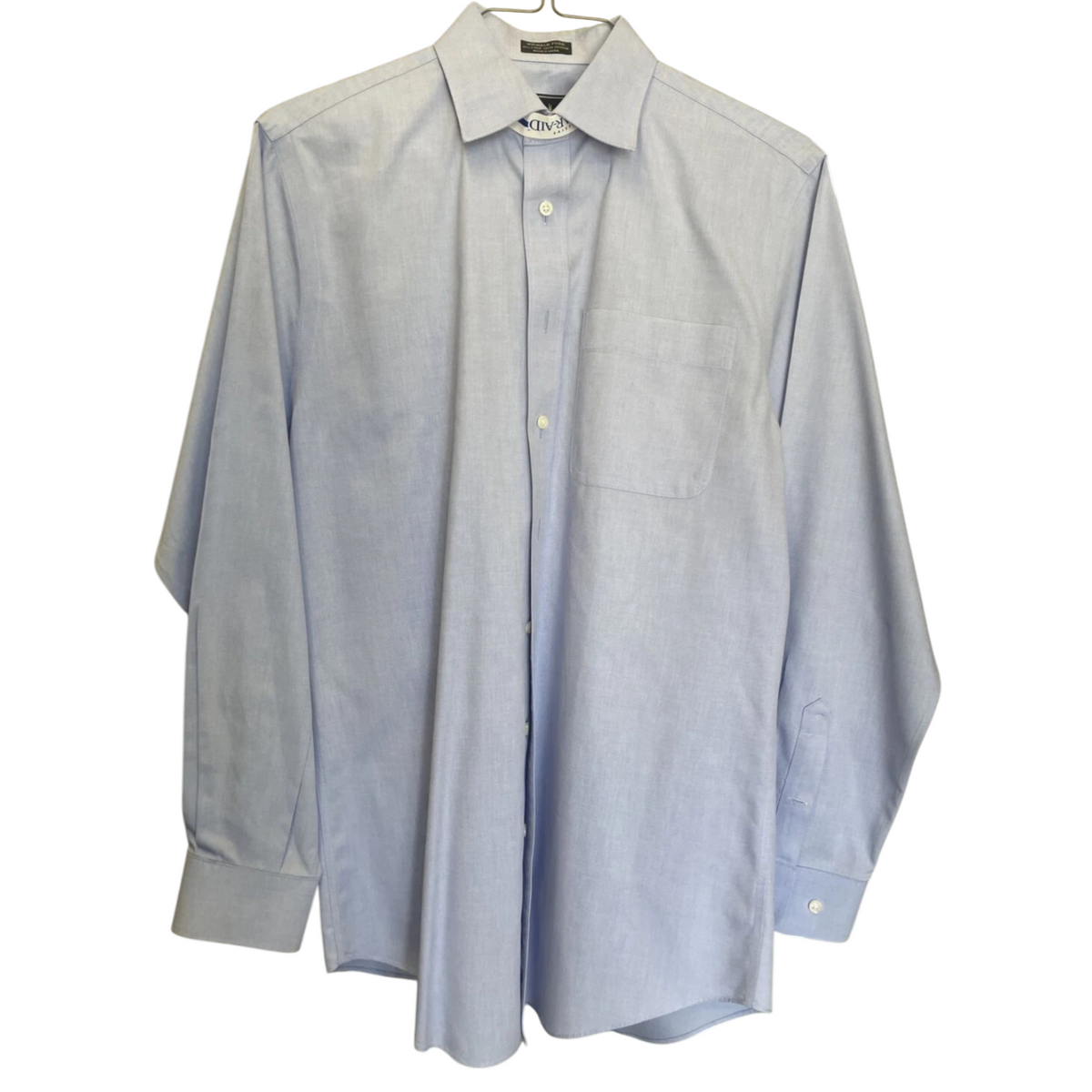 Neiman Marcus Dress Shirt Wrinkle Free 80s 2-Ply Cotton Mens15 34/35 Light Blue
