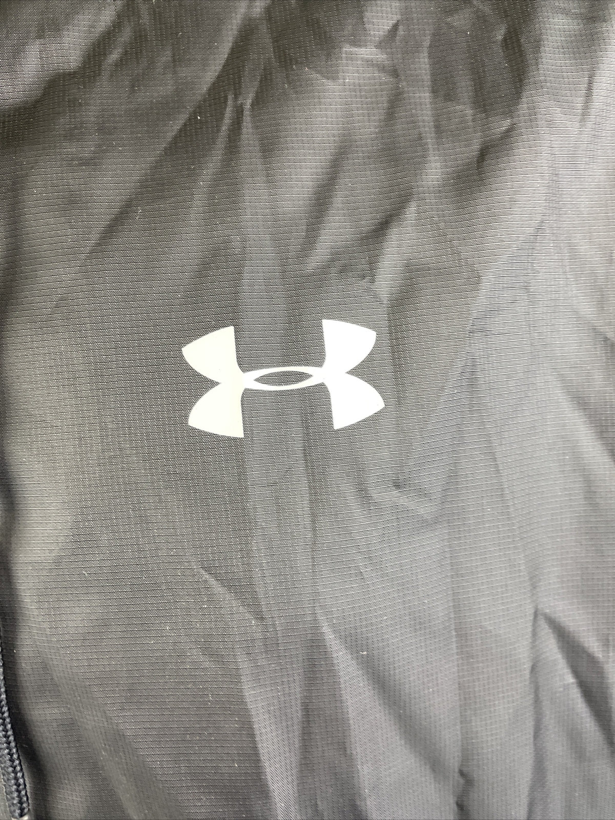 Under Armour STORM Mens Medium Jacket Black Full Zip Hooded CC+HS Logo NEW