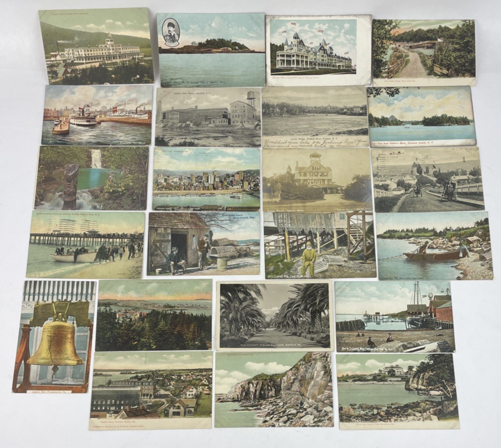 23 Postcard Lot - Unused & Used Variety - Vintage & Antique East Coast Fishing