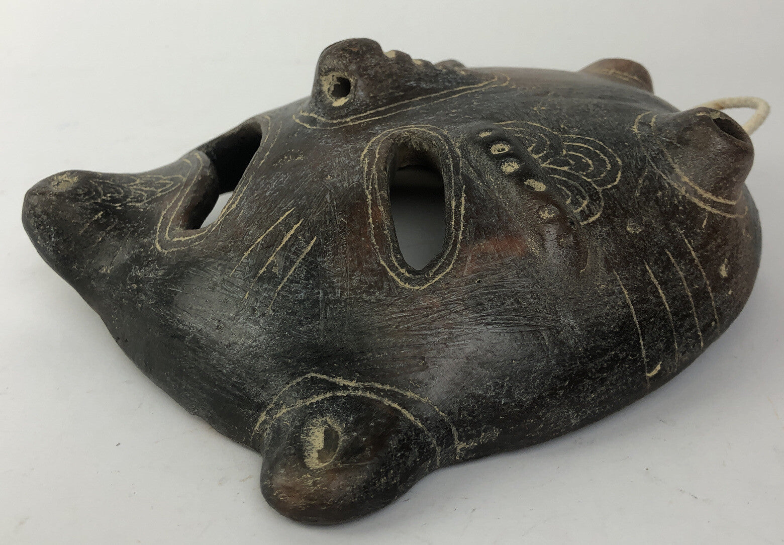 Rare African Art sculpture Terra Cotta Tribal Mask Wall Art - LOOK 8" x 8"