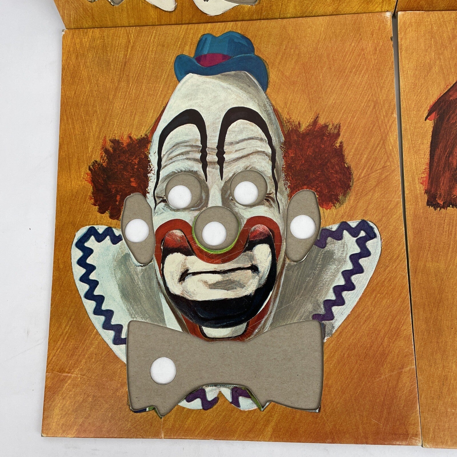 VINTAGE RARE 1965 Funny Face BIG CLOWN Faces Puzzle Game No Box LOOK