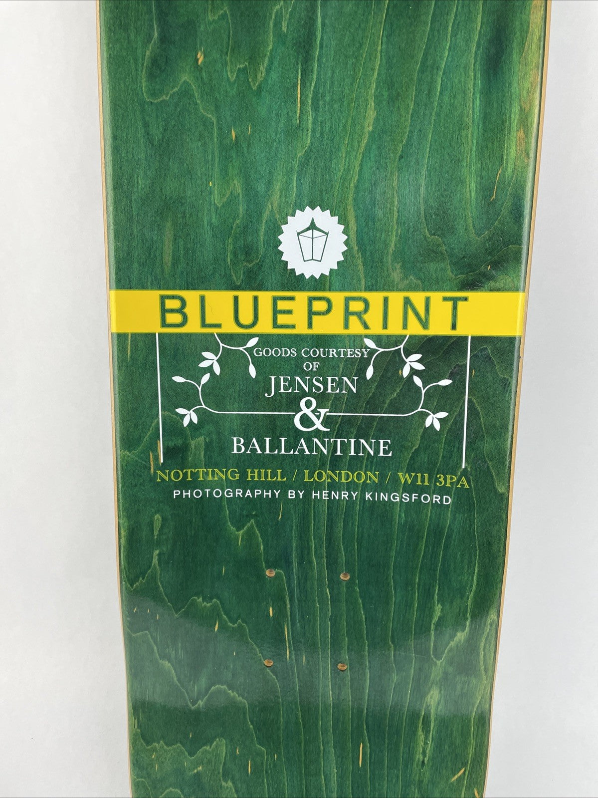 Vintage BLUEPRINT skateboards deck 8" RARE Mark Baines Pachinko Green Top Stain