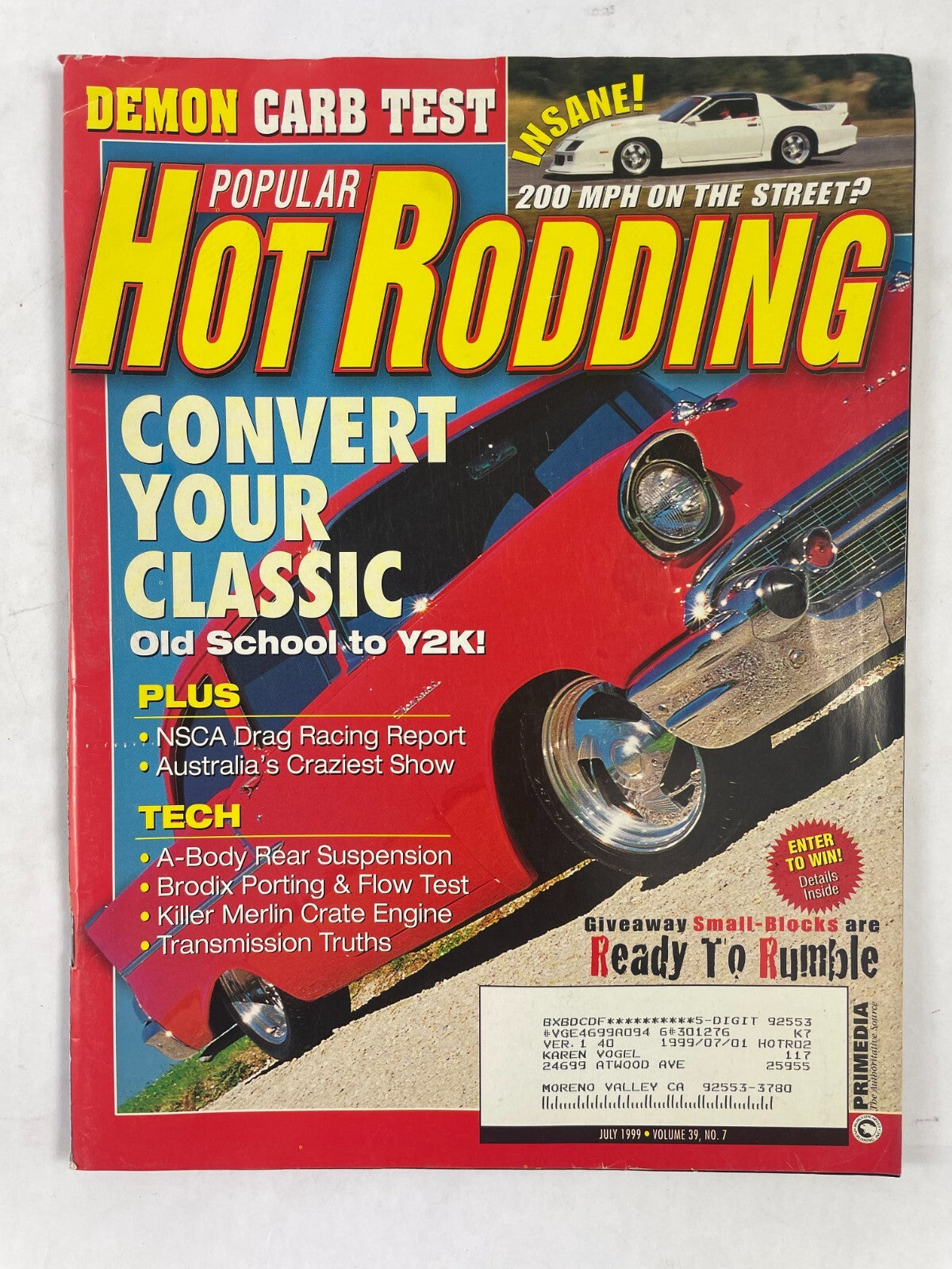 July 1999 Hot Rodding Magazinee Convert Your Classic Old Shool To Y2k! Giveaway