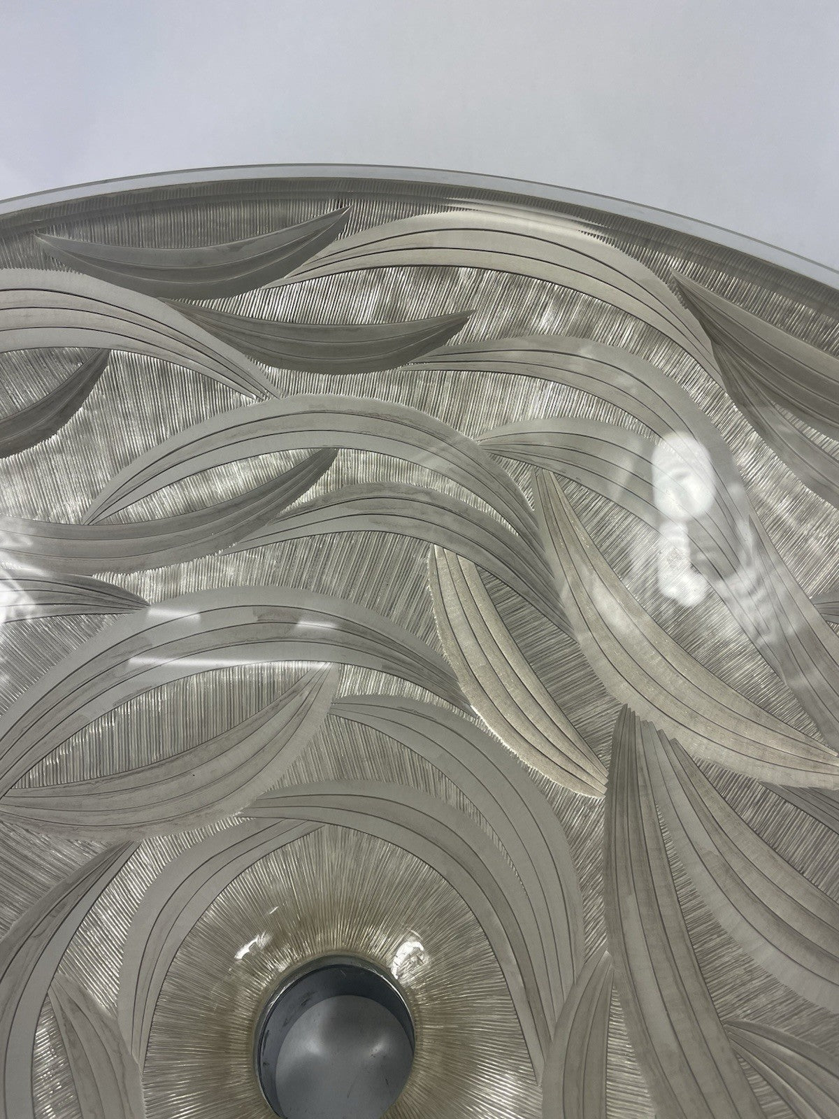 Vitraform Freestanding Oval Glass Sink 17" Pattern With Chrome Overflow Hardware