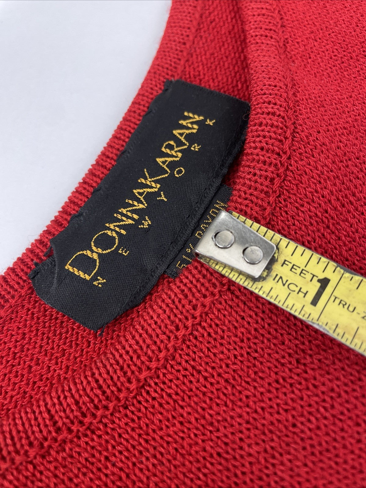 DONNA KARAN Knit Dress Solid Red Sleeveless Women's Size S Classic Style VGC