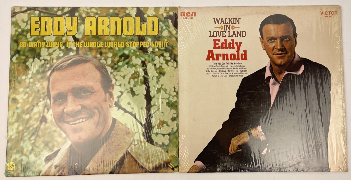 2 x Eddy Arnold LP Lot Walkin' in Love Land RCA Vinyl + So Many Ways MGM Records