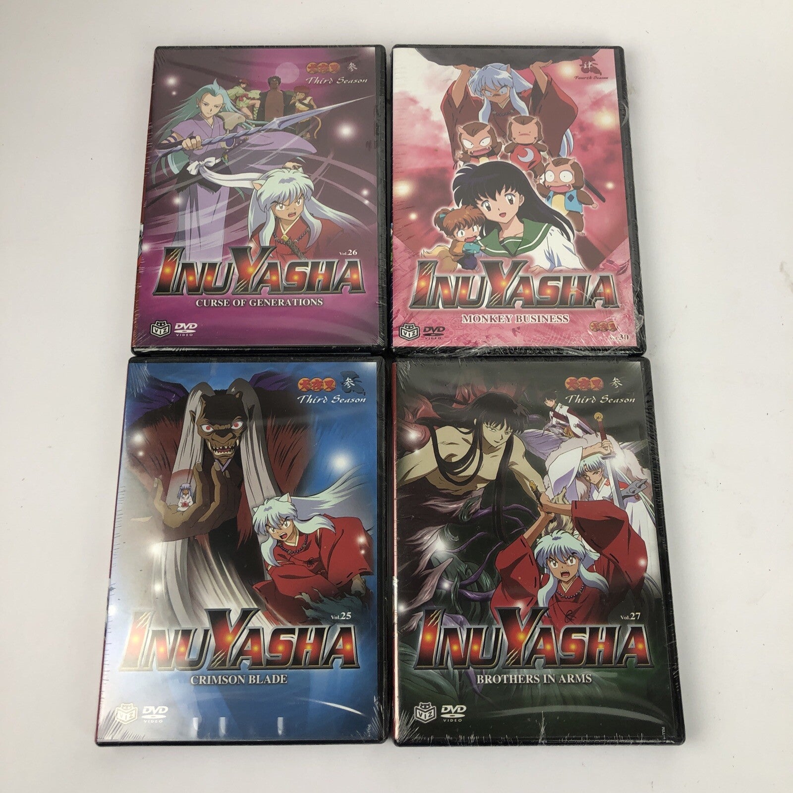 4 x Inuyasha Anime DVD Lot Crimson Blade Monkey Business + + Brand New Sealed 