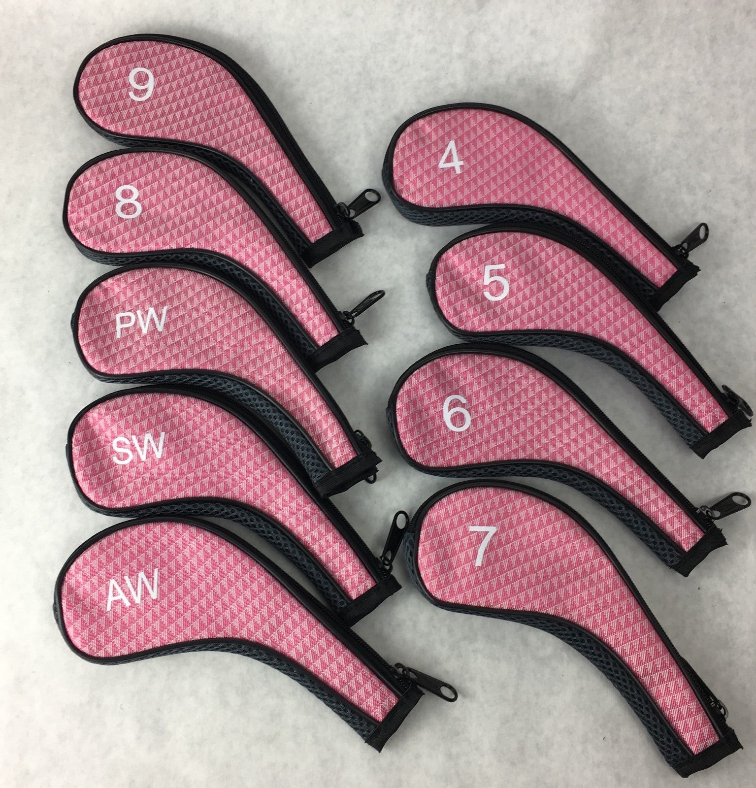 Designer 9pcs Golf Club Head Cover Wedge Iron Sleeve Protector Case High Quality