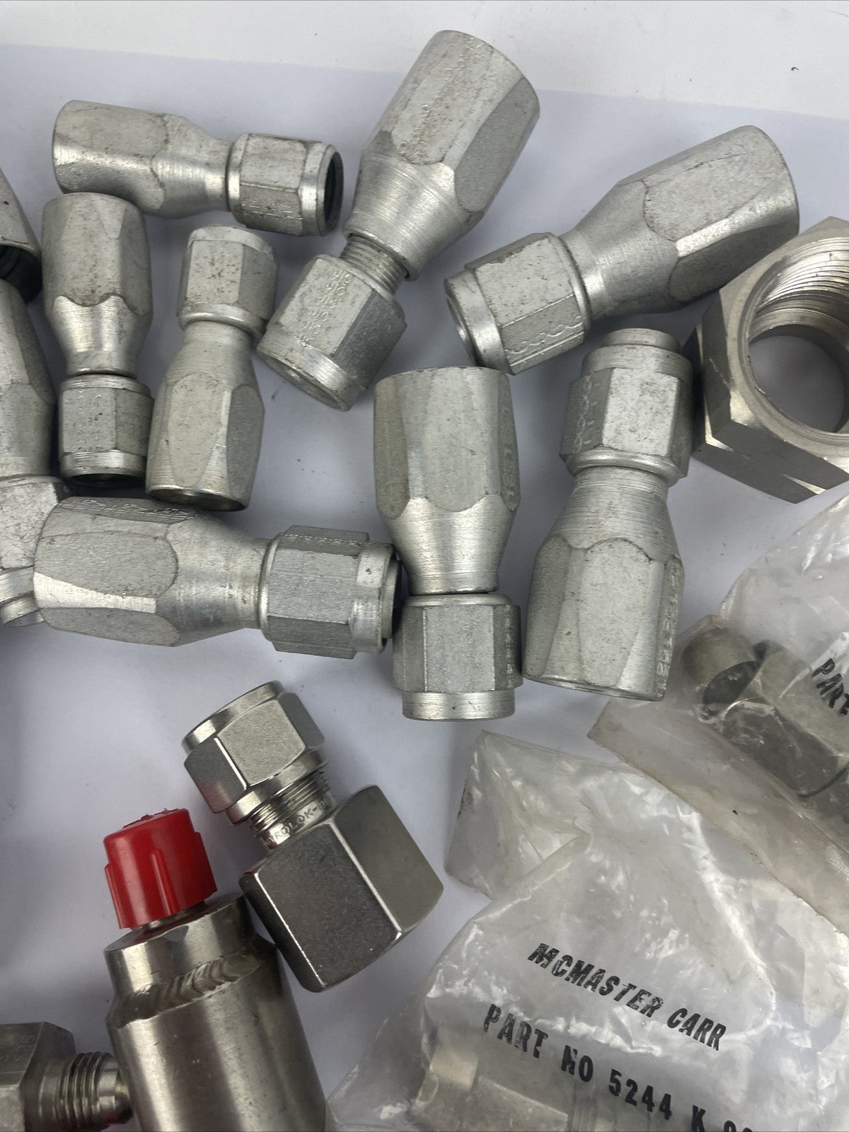 Lot of Large Hydraulic Pipe Fittings, Various Sizes, Cajon Gyrolok Swagelok +