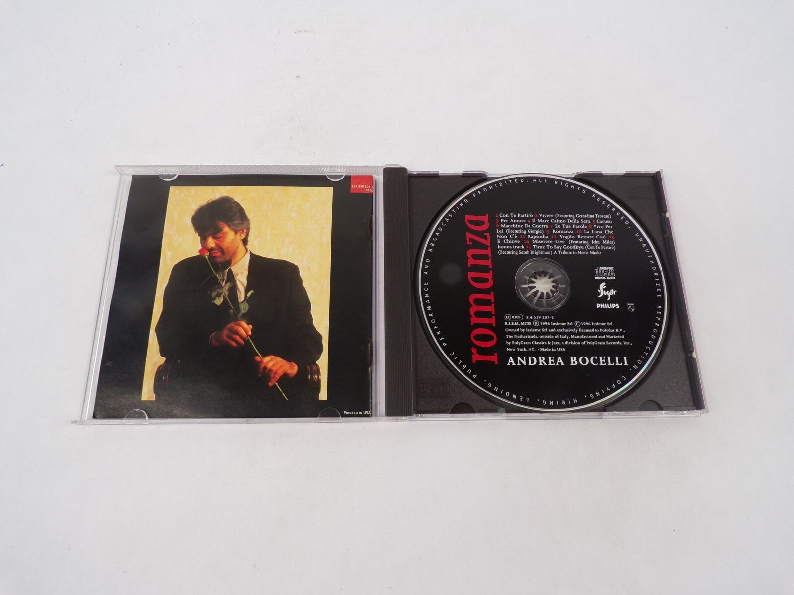 Romanza Andrea Bocelli Con Te Partiro Vivere Per Amore It Mare Calmo Della CD#71