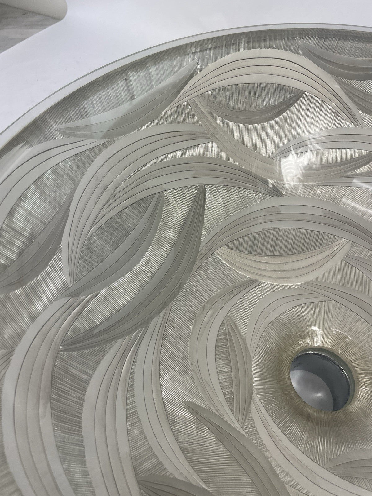 Vitraform Freestanding Oval Glass Sink 17" Pattern With Chrome Overflow Hardware
