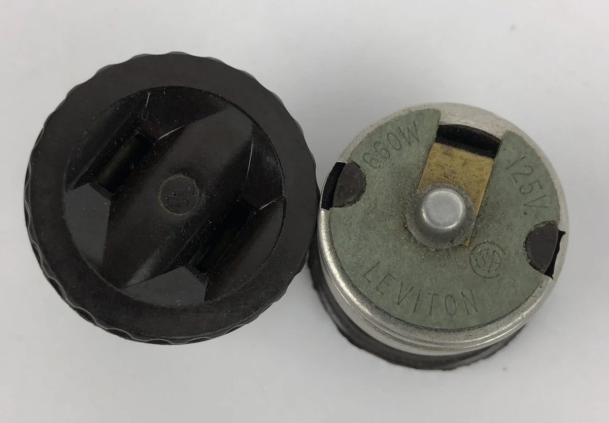 2 x Outlet to Medium Base Light Socket Adapter Brown 125V 660W LEVITON  LOOK 