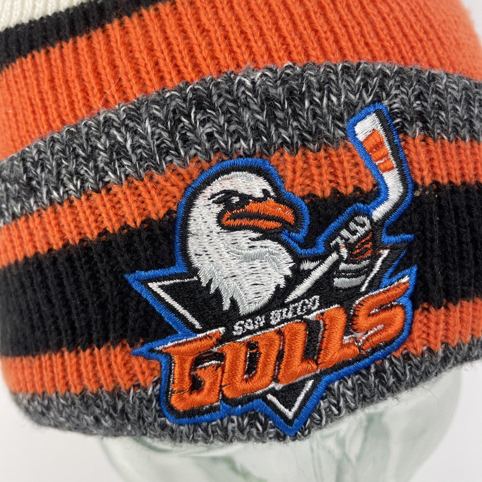 Reebok San Diego Gulls Pom Pom Beanie Hat Fleece AHL American Hockey League