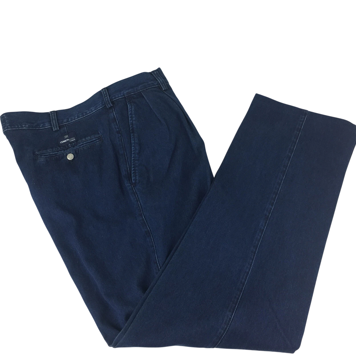 CERRUTI Essential Blue Cotton Denim Mens Jeans Straight 52 