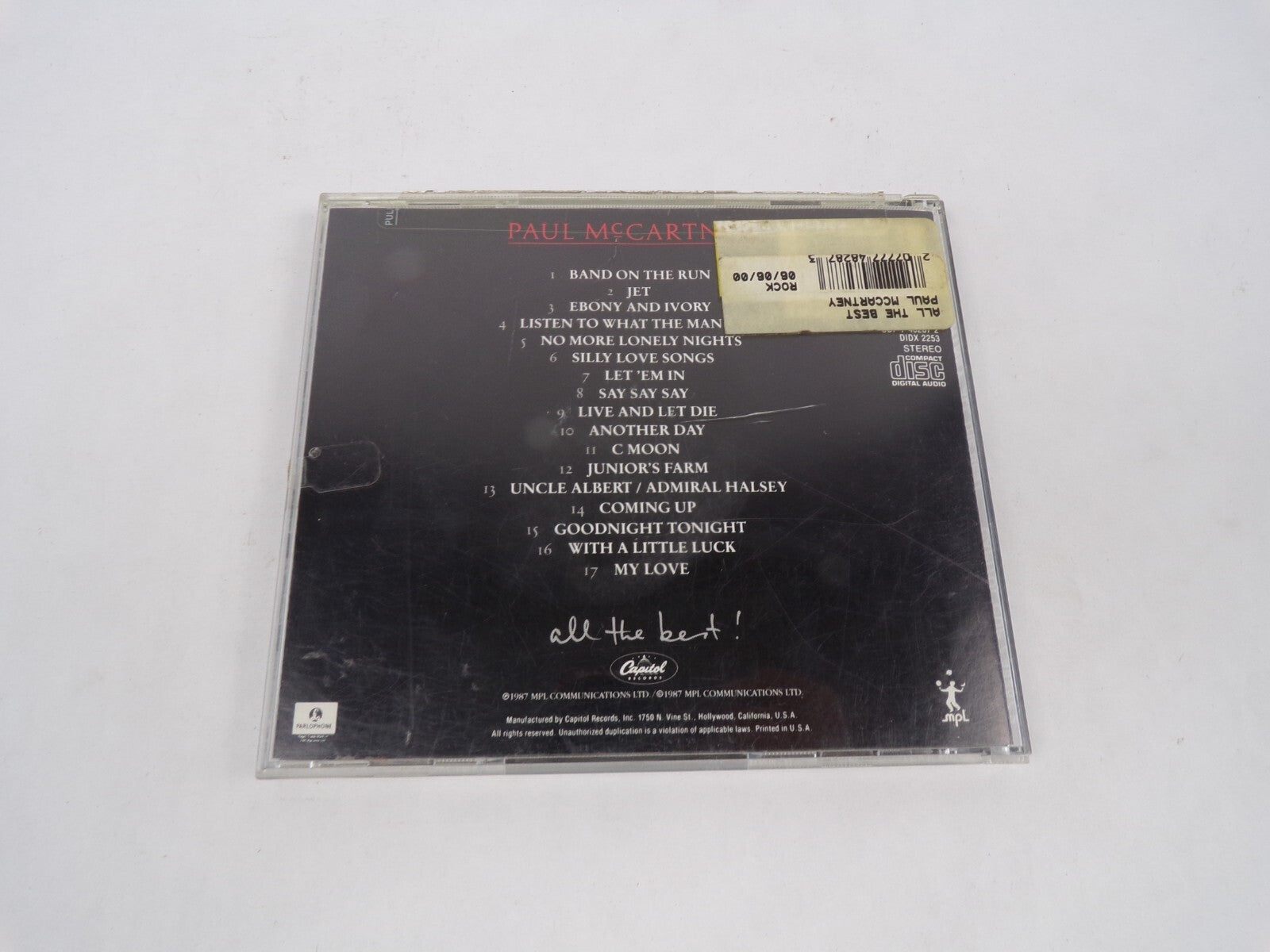 Paul MoCartney Band On The Run Jet Ebony And Ivory No More Lonely NightsCD#63