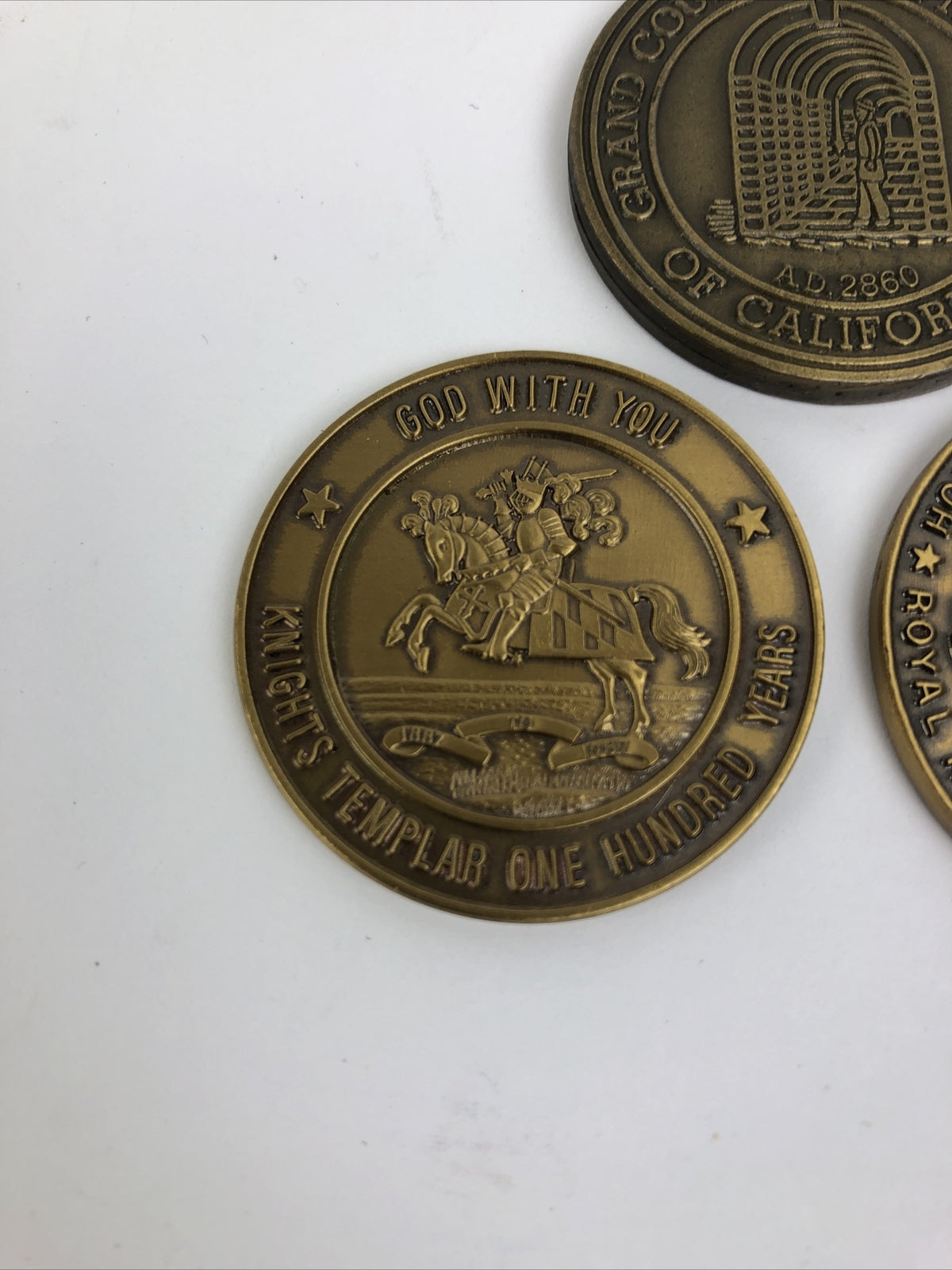3 York Rite Freemasonry Cryptic Masonic 100 years Riverside California commemorative coins set