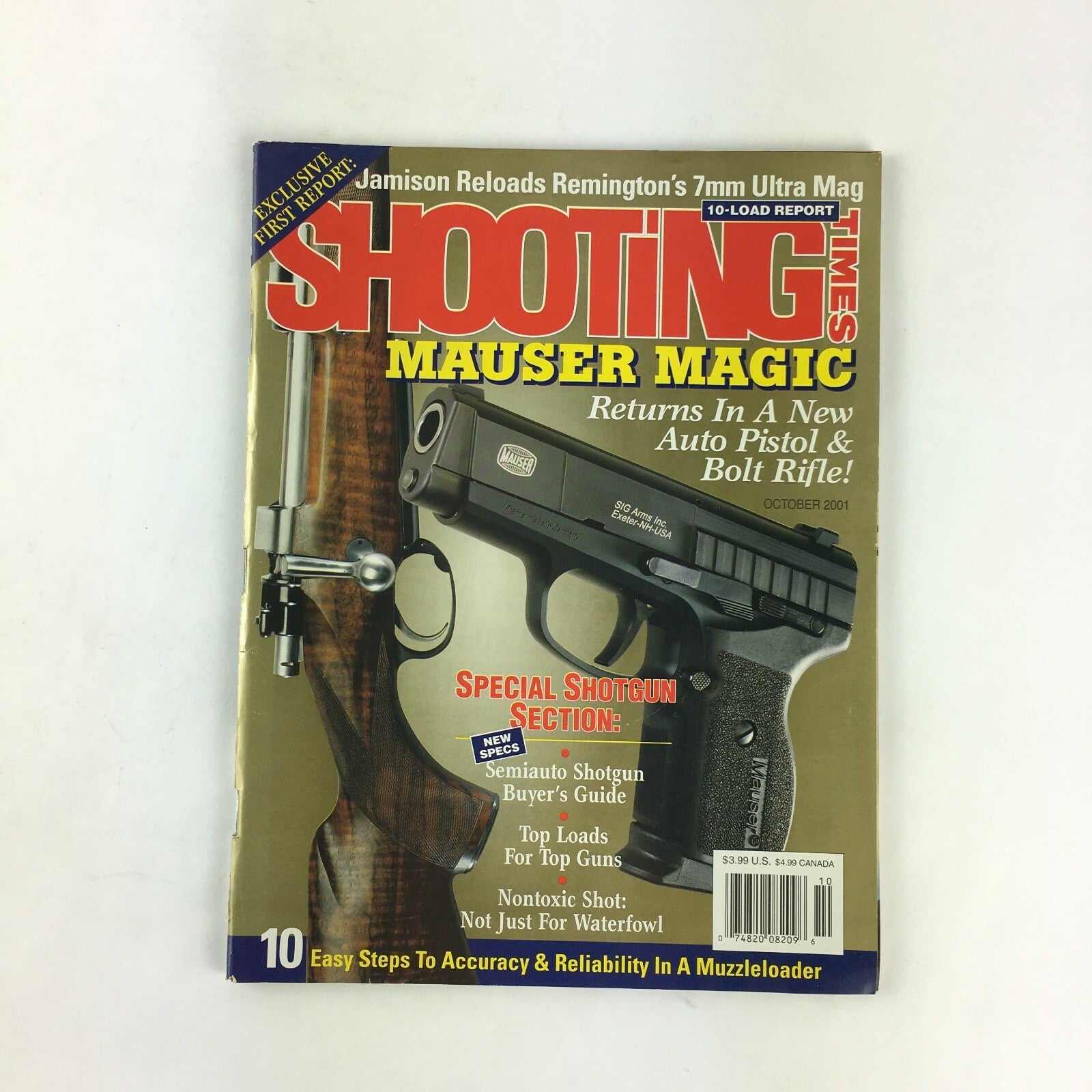 October 2001 Shooting Times Magazine Mauser Magic Auto Pistol & Bolt Rifle! 