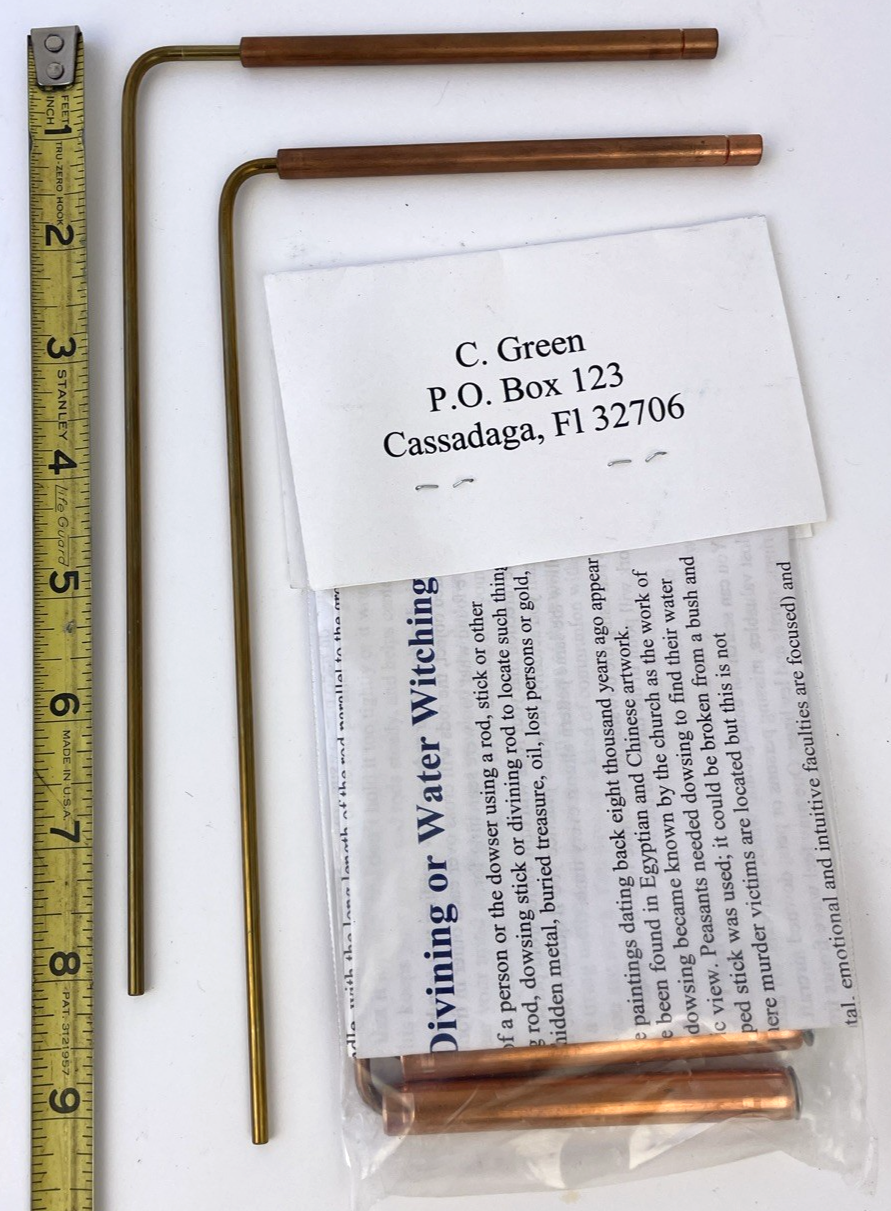 Mini Dowsing Rods Pair With Handles Full Instructions Underground Water Witching