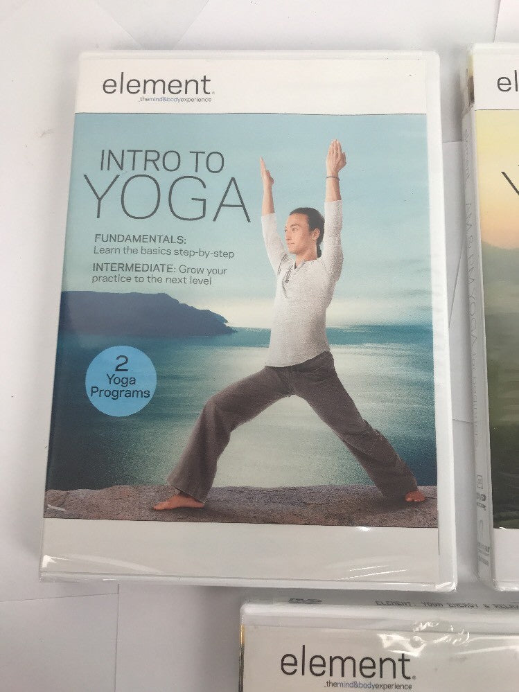 3 Element Yoga Workout Exercise Fitness Dvd Lot Daily Power Flexibility - NEW
