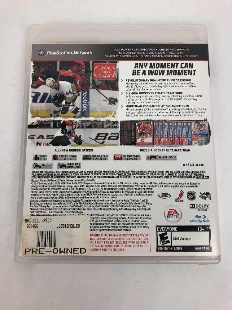 (Sony PlayStation 3, 2010).NHL 11  Fast Free First Class Shipping