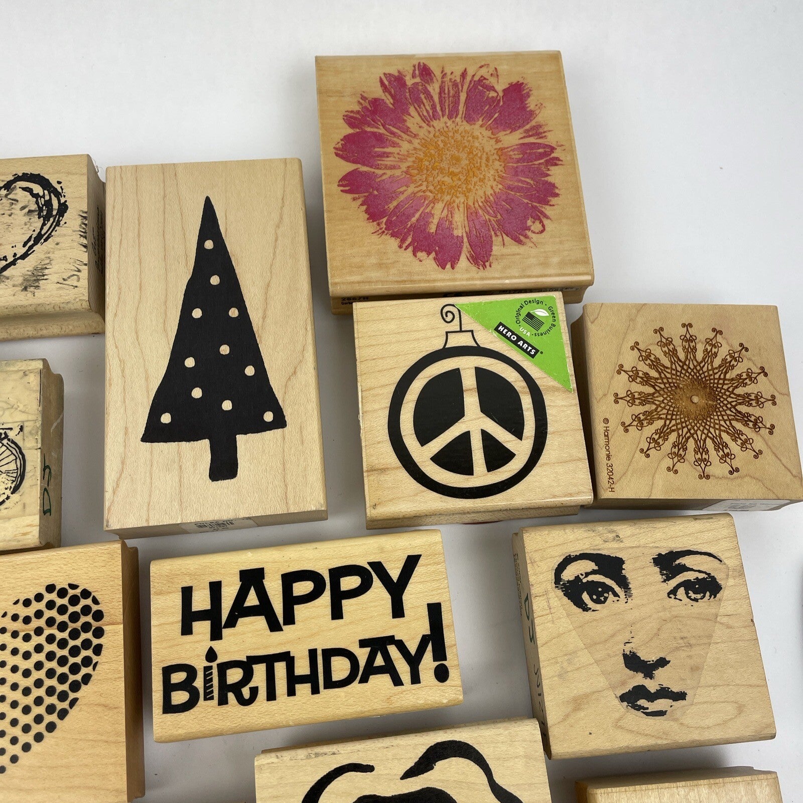 Rubber Stamp Lot of 34 SANTA Flowers Christmas Words Scrapbook Paper New Used