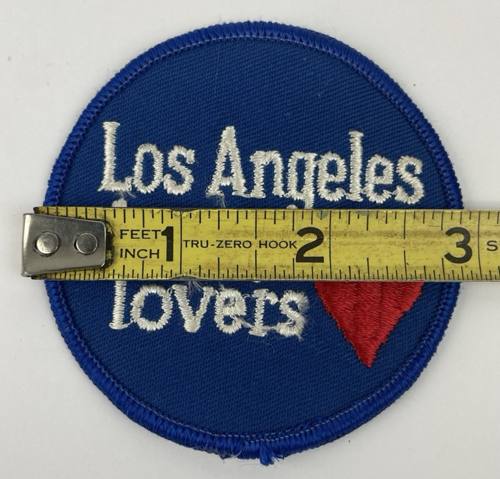 LOS ANGELES IS FOR LOVERS EMBROIDERED SEW ON PATCH Circa 1980 Vintage 3"