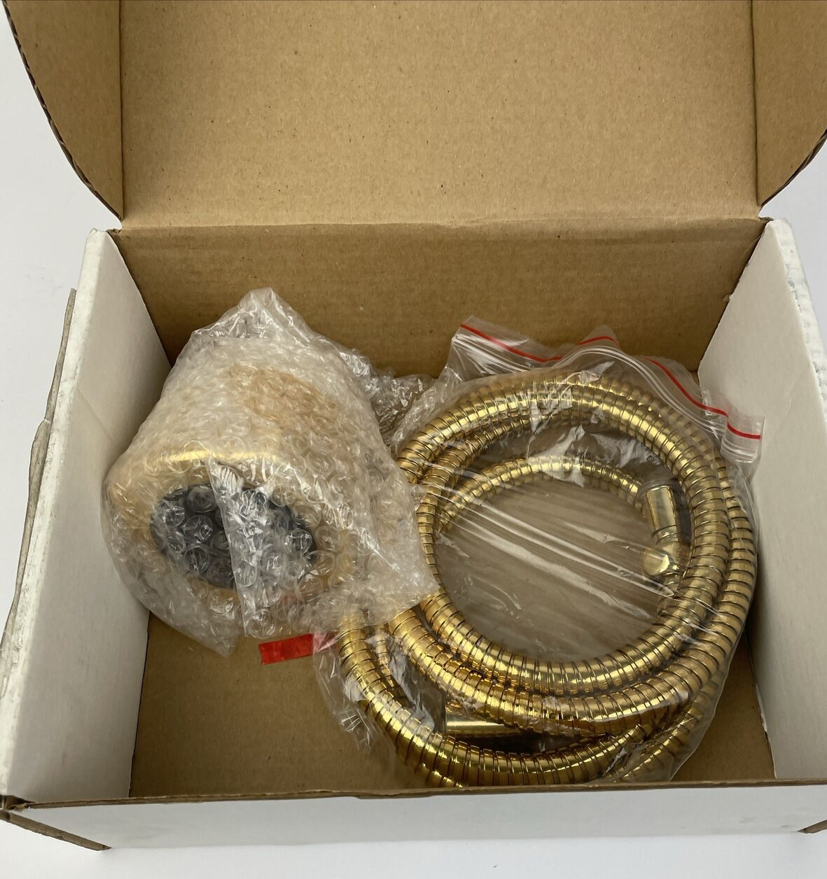 Aquabrass 25991 gold 3 function hand shower with brass hose