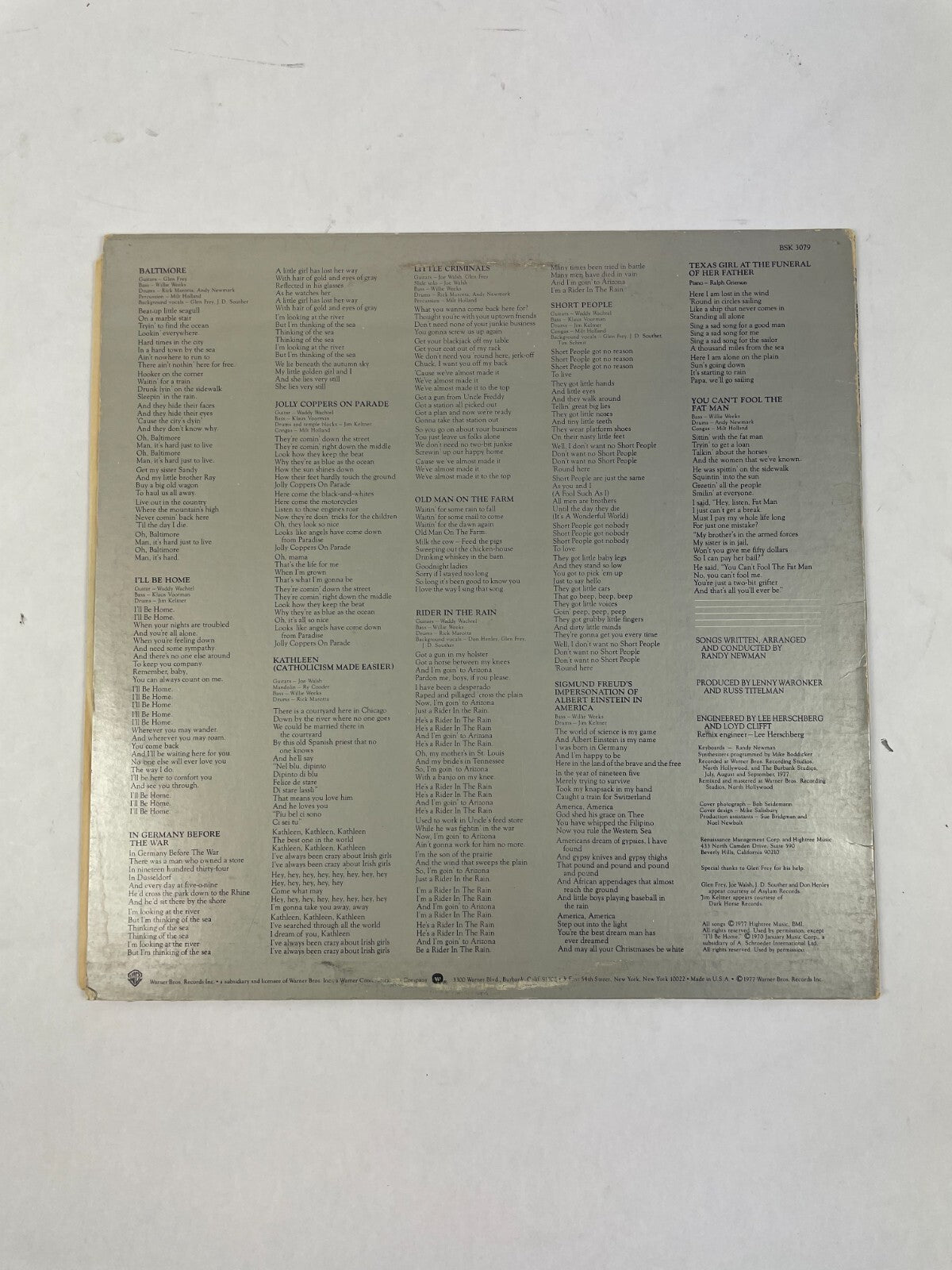 Randy Newman Little Criminals Vinyl Record
