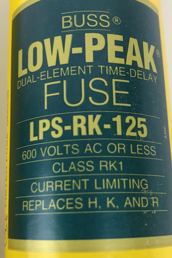 Cooper Bussmann BUSS LPS-RK-125 Low-Peak Dual-Element Time-Delay Fuse 600 Volts-