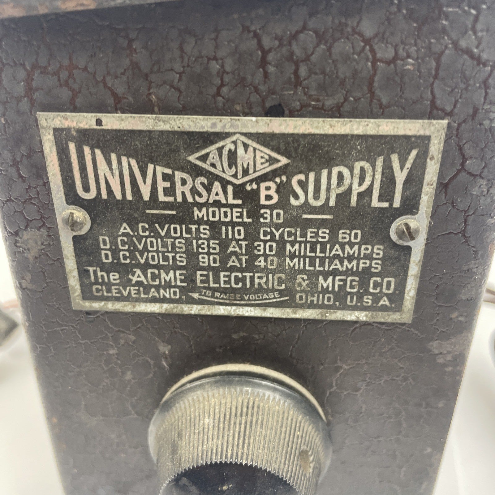 Vintage Antique ACME Yniversal B Supply Model 30 Steam Punk Untested