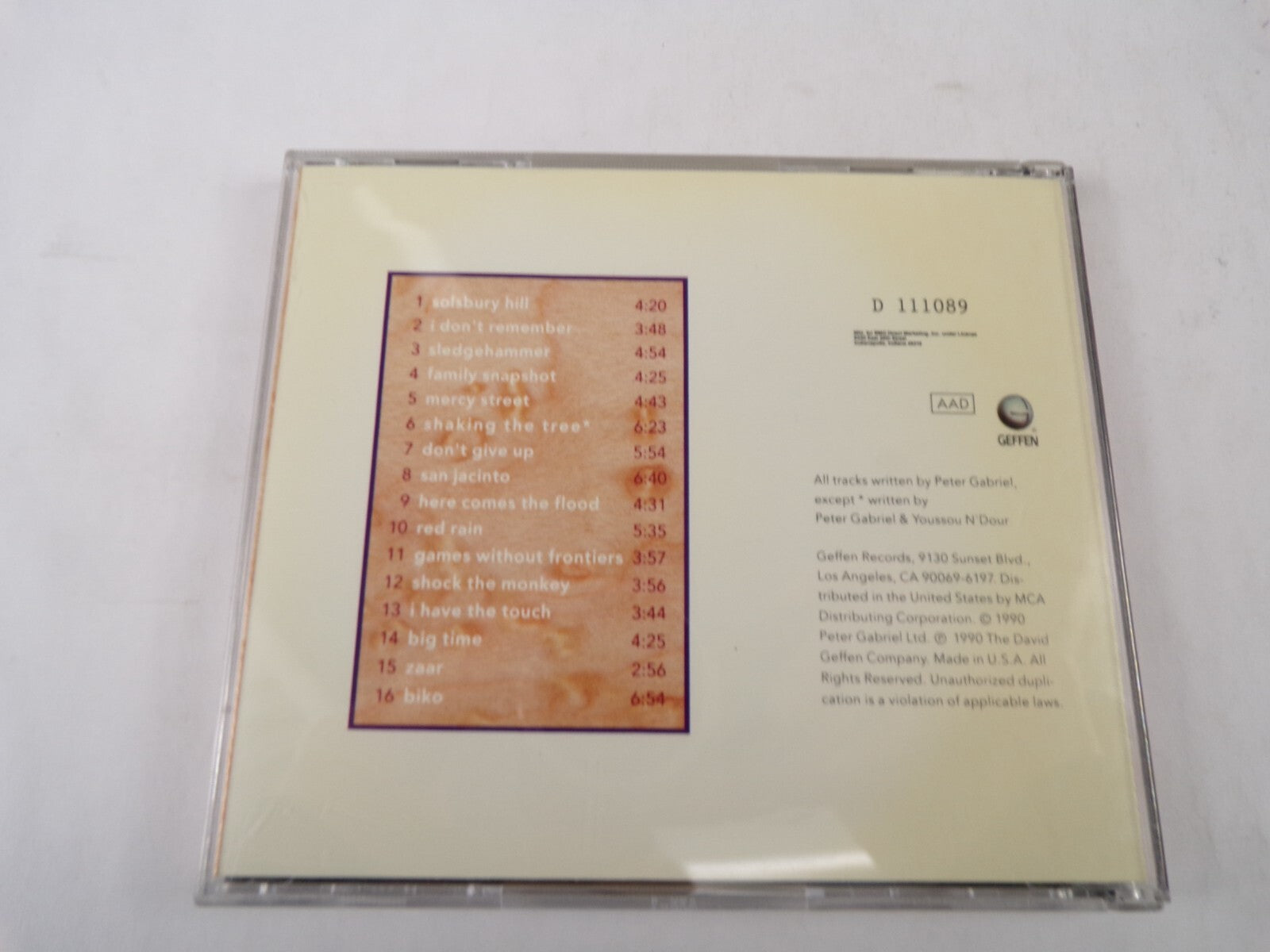 Peter Gabriel Shaking The Tree Sixteen Golden Greats Soisbury Hill CD#57