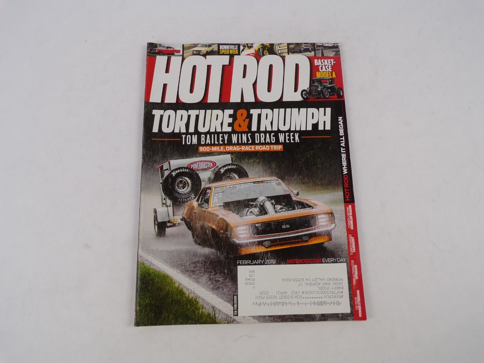 February 2019 Hot Rod Magazine Torture&Triumph Tom Bailey Wins Drag Week Basket