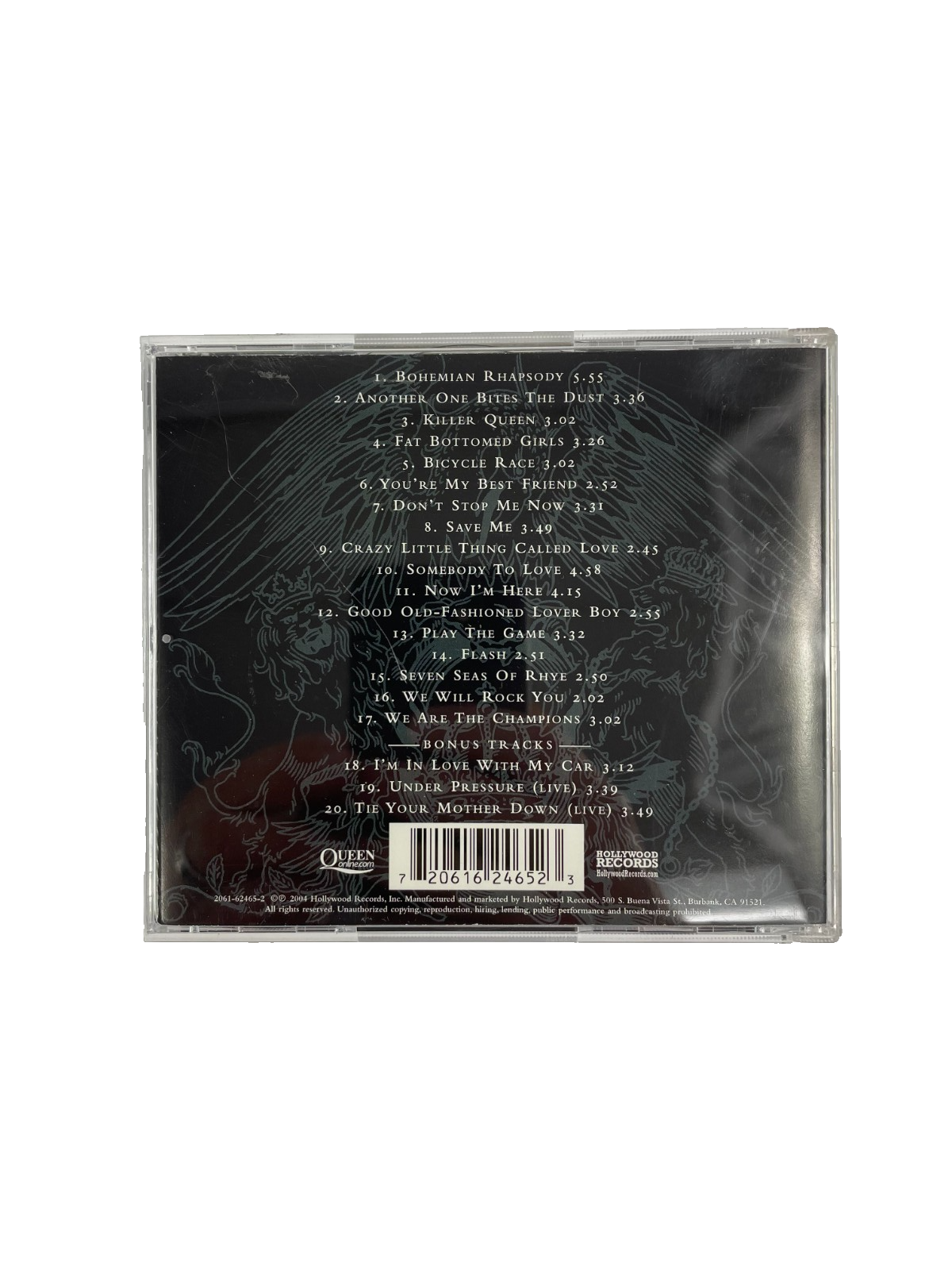 Queen Greatest Hits Bohemian Rhapsody Tie Your Mother Down Bicycle Race CD#33