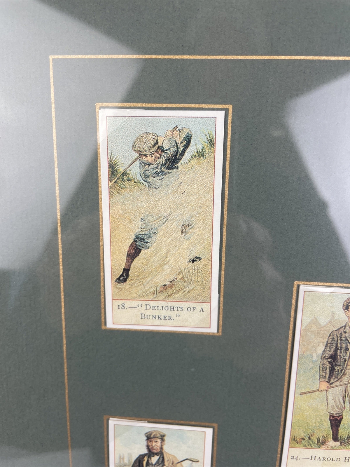 18 wood FRAMED AND MATTED COPIES Cigar TOBACCO GOLF TRADING CARDS With History