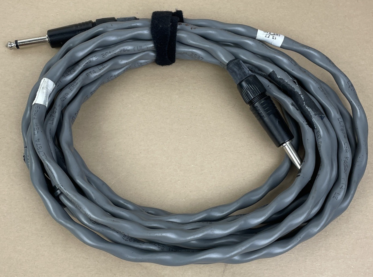 OEM NUETRIK Microphone Guitar Cord Connection Male 1/4" TS Jack 15' 15 Feet