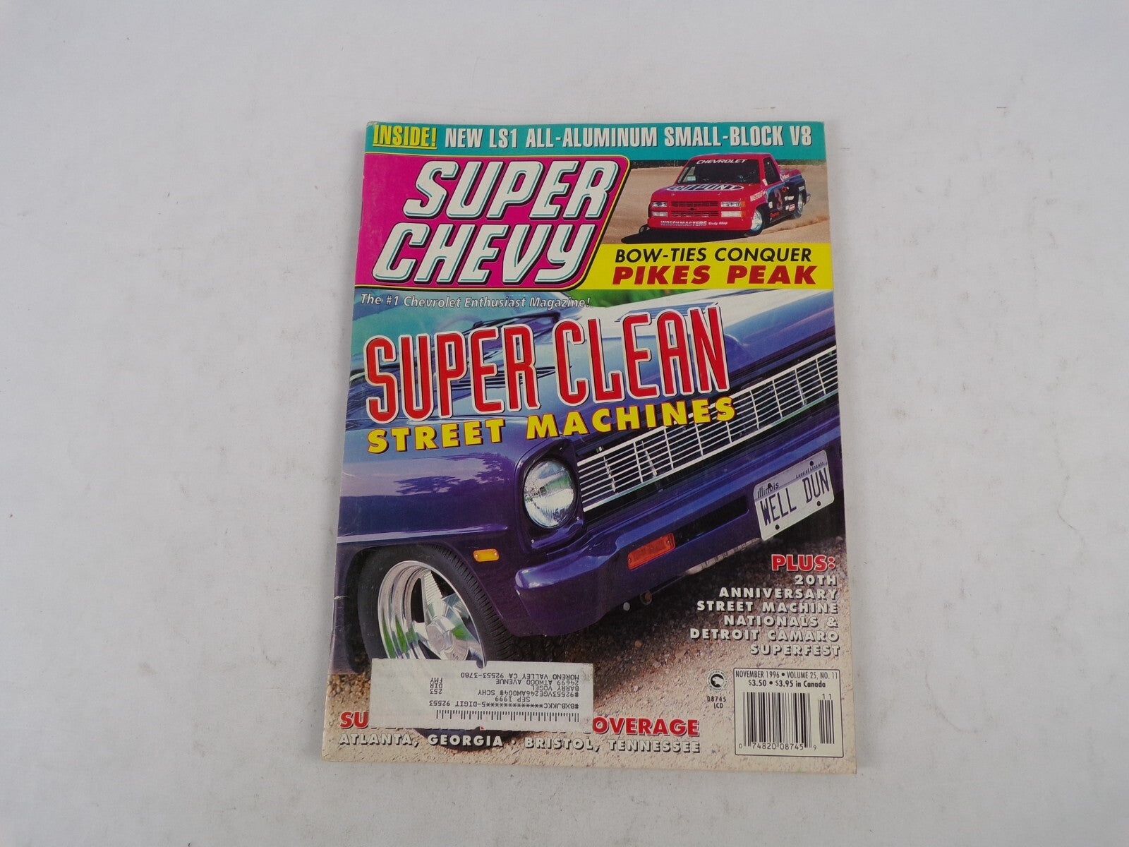 November 1996 Super Chevy Super Clean Street Machines Bow-Ties Conquer Pikes Pea