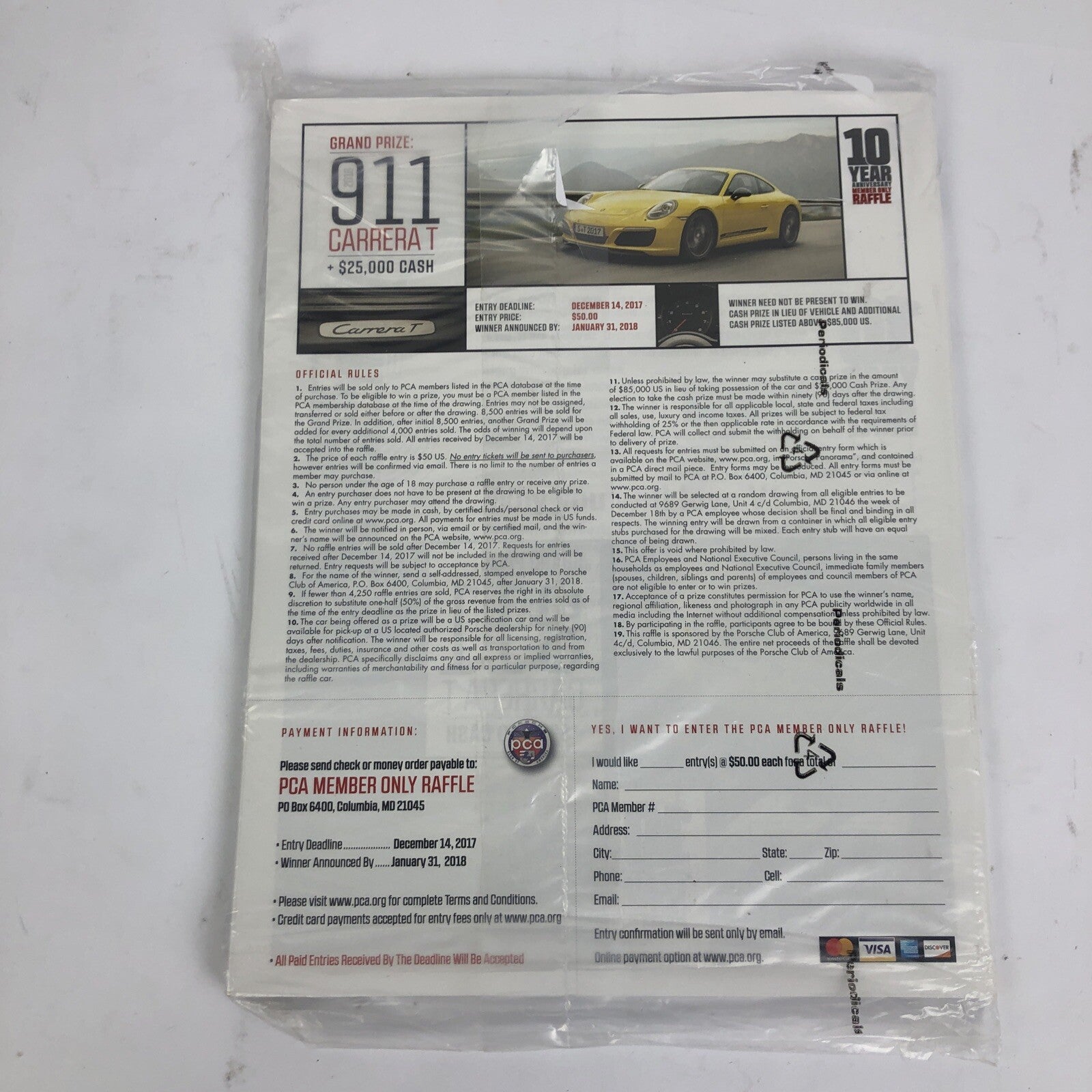 Porsche Club of America Panorama magazine 728 November 2017 911 IROC 968