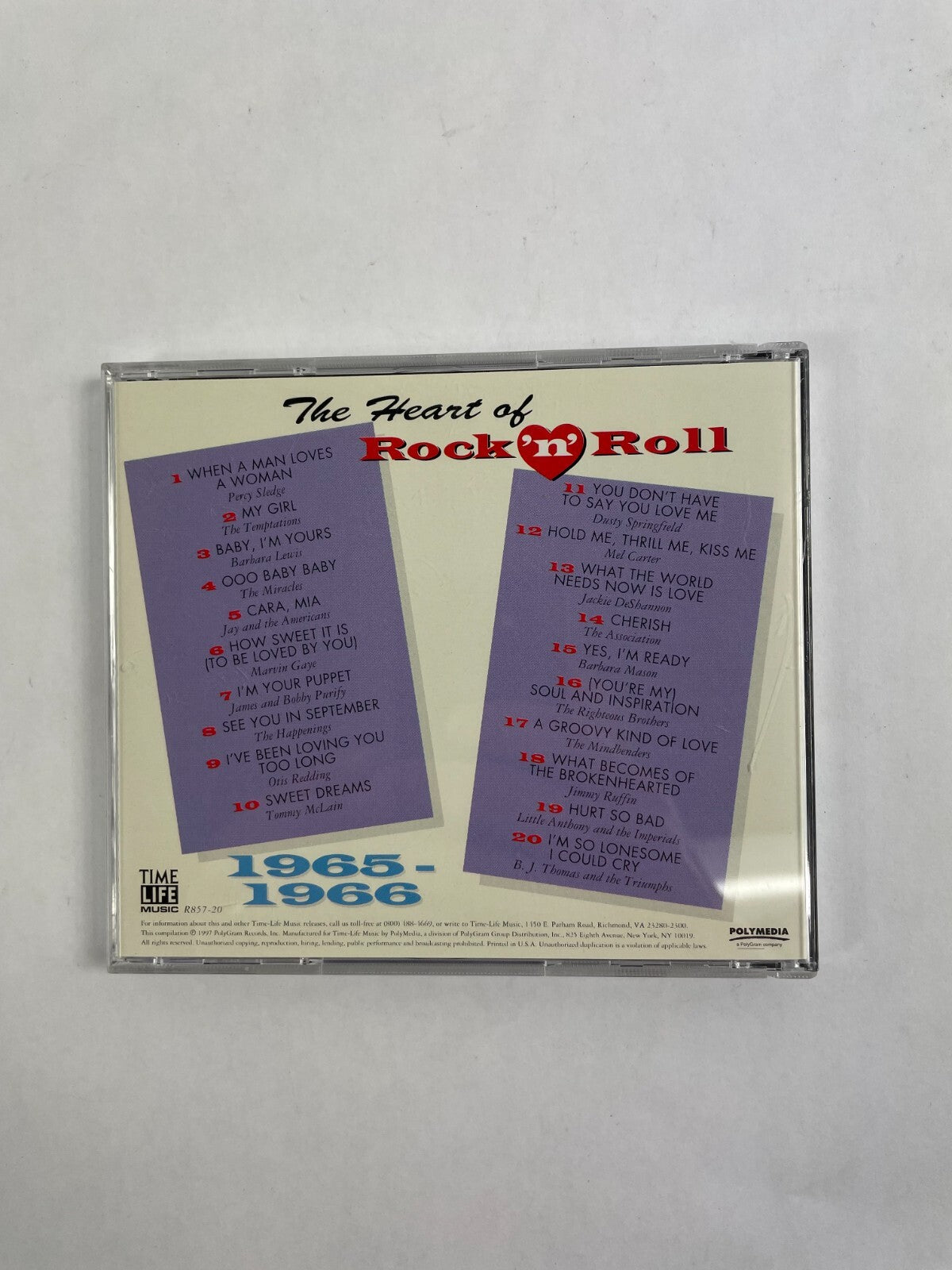 The Heart Of Rock 'n' Roll When A Man Loves A Woman My Girl Baby, I'm YoursCD#72