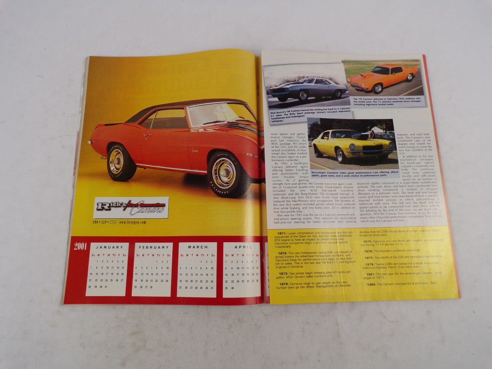 January 2001 Chevy High Performance Pull-Out Poster/Calendar HEI Ignition Tech