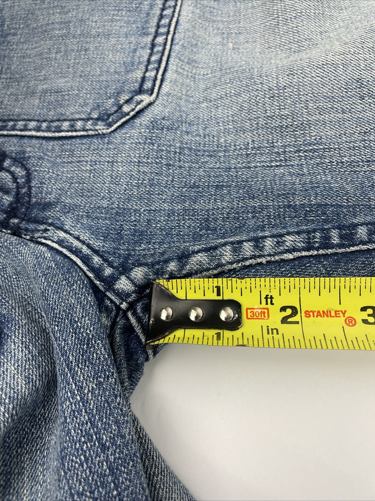 Shagg Denim Los Angeles Y2K Low Rise Bootcut Designer Jeans Sz 25 Light Wash