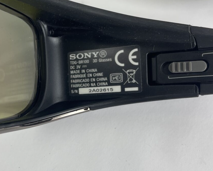 Sony Original TDG-BR100 3D Active Shutter Glasses For SONY BRAVIA HDTV - 2 pairs
