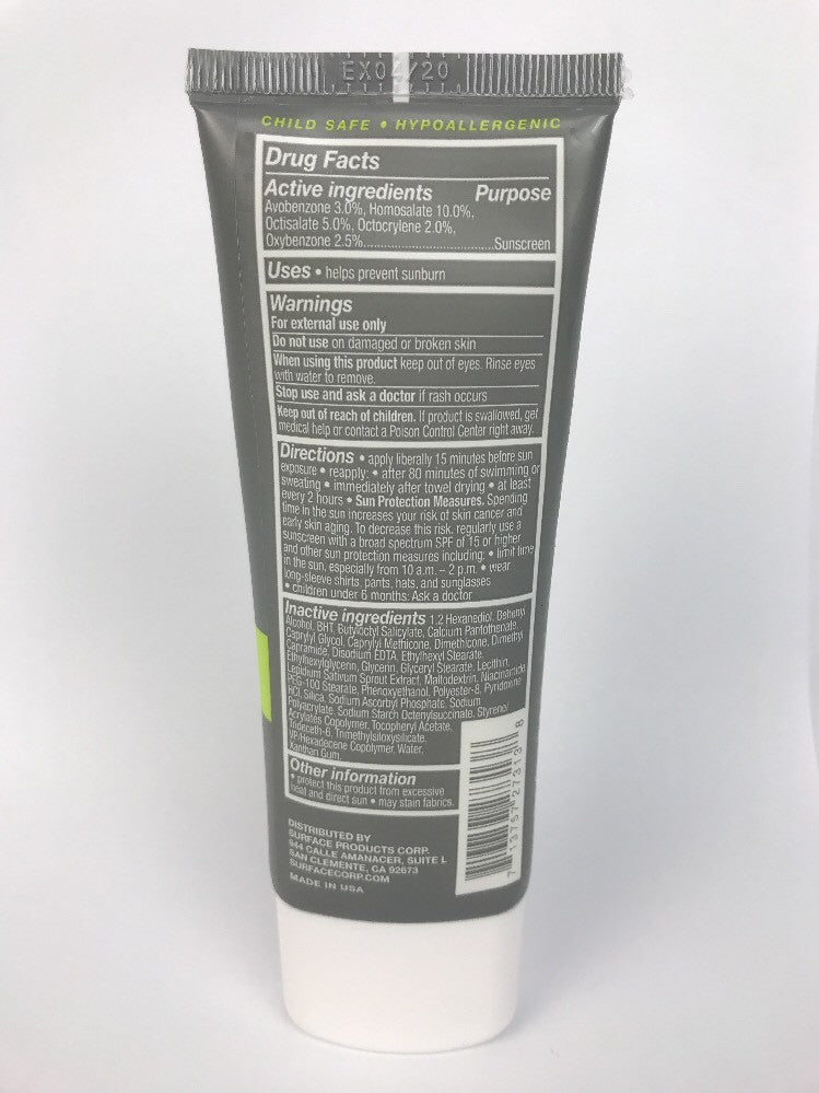 SURFACE SUNSCREEN DRY TOUCH LOTION SPF30 2.5oz. ULTRA SHEER SUNSCREEN