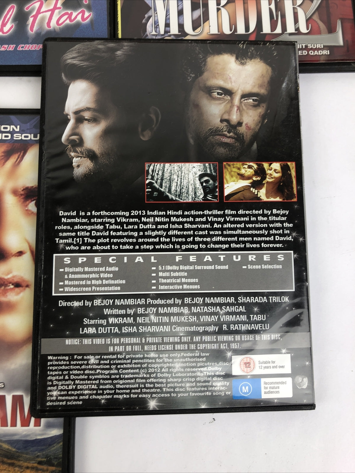 5 x Bollywood DVD LOT - KHUDA KASAM, KAL HO NAA HO, DAVID Dil to Pagal Hai *VGC*